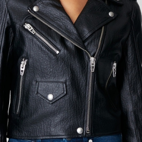 BLANKNYC Vegan Leather Jacket Womens Large Black Morning Gram Moto Jacket - Picture 4 of 6